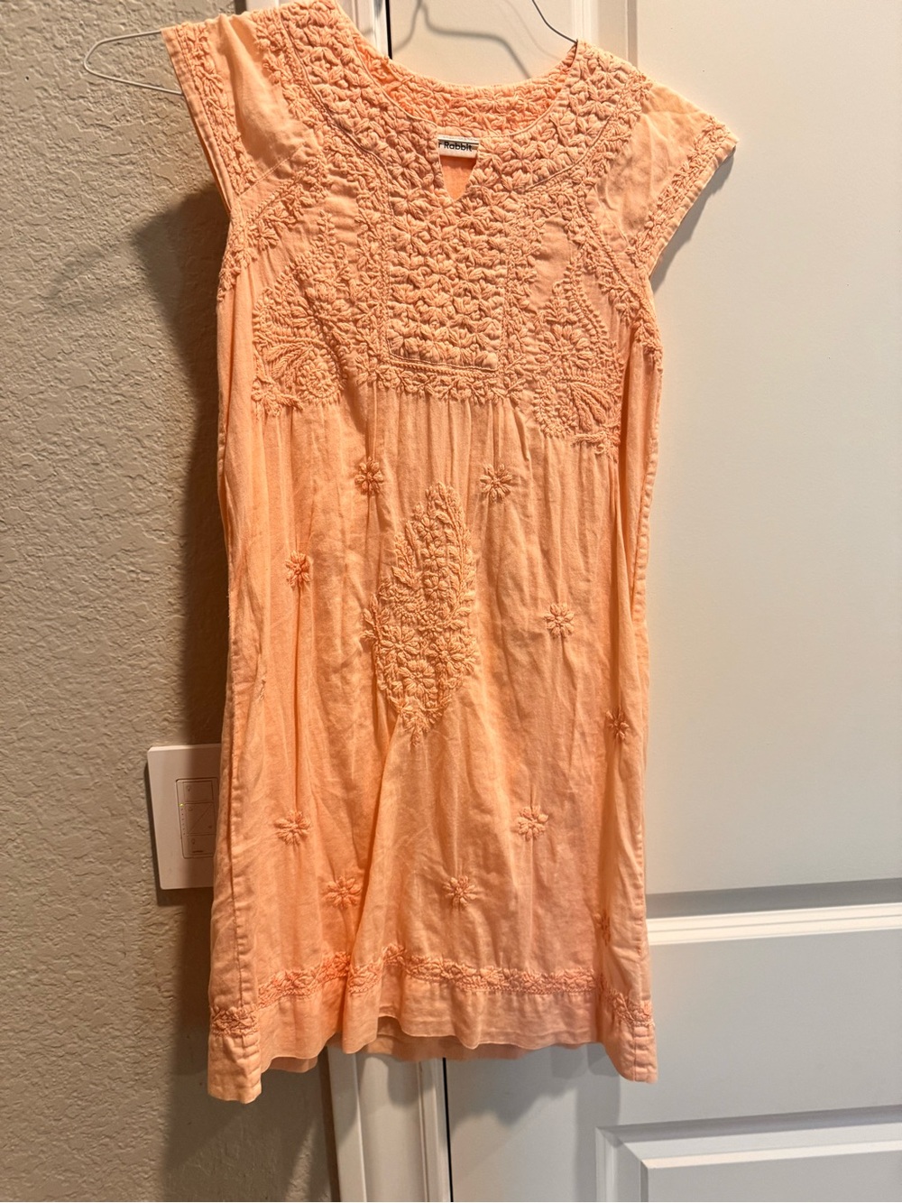 Roller Rabbit Peach Embroidered Cotton Tunic